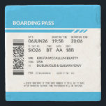 Boarding Pass 6000x6000 (blue) DAM12 Stone Coaster<br><div class="desc">Customize your boarding pass with no additional cost. Change names,  dates,  airports,  etc. Email me at travelaroundspain@gmail.com BEFORE placing your order; I will change the design to fit your needs with no extra costs and in one day (approx.).</div>