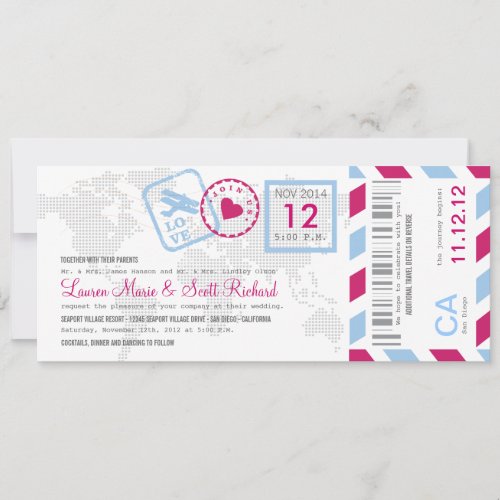Boarding Pass Airmail Ticket Invitation