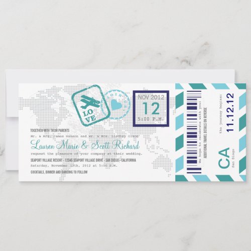 Boarding Pass Airmail Ticket Invitation