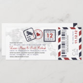Boarding Pass Airmail Ticket Invitation (Front/Back)