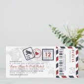 Boarding Pass Airmail Ticket Invitation (Standing Front)