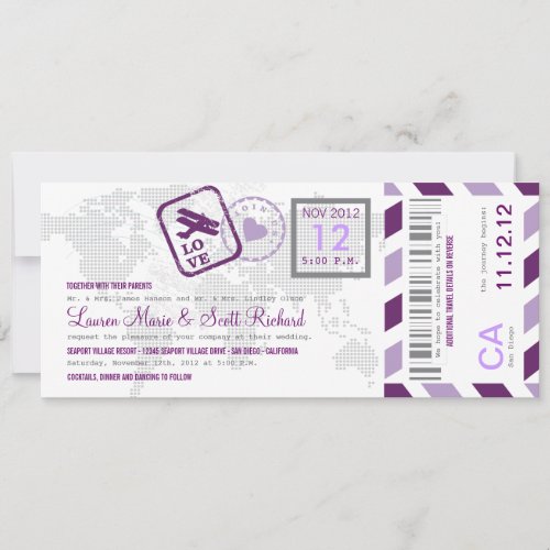 Boarding Pass Airmail Ticket Invitation