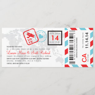 Boarding Pass Airmail Ticket Invitation