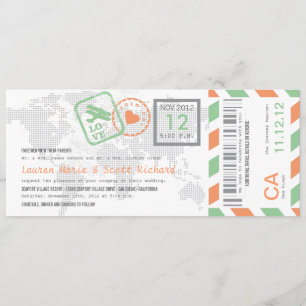 Boarding Pass Airmail Ticket Invitation