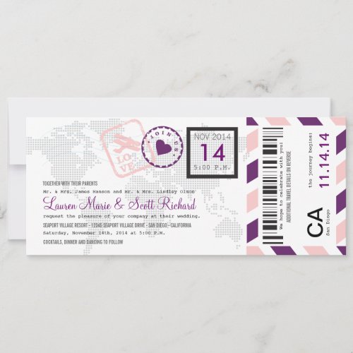 Boarding Pass Airmail Ticket Invitation