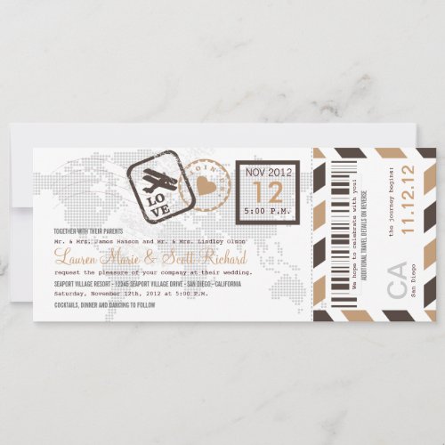 Boarding Pass Airmail Ticket Invitation