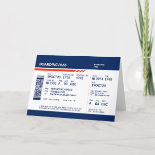 Boarding pass, airport, Aerodrome, Aviation, aircr Letterpress Thank You Card