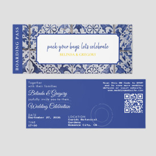 Boarding Pass Amalfi Coast Wedding Invitations Raffle Tickets