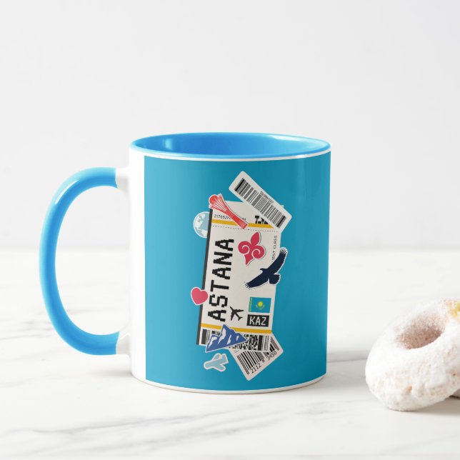 BOARDING PASS ASTANA KAZAKHSTAN MUG (With Donut)