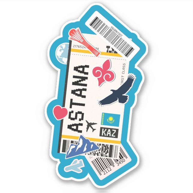 BOARDING PASS ASTANA KAZAKHSTAN STICKER (Front)