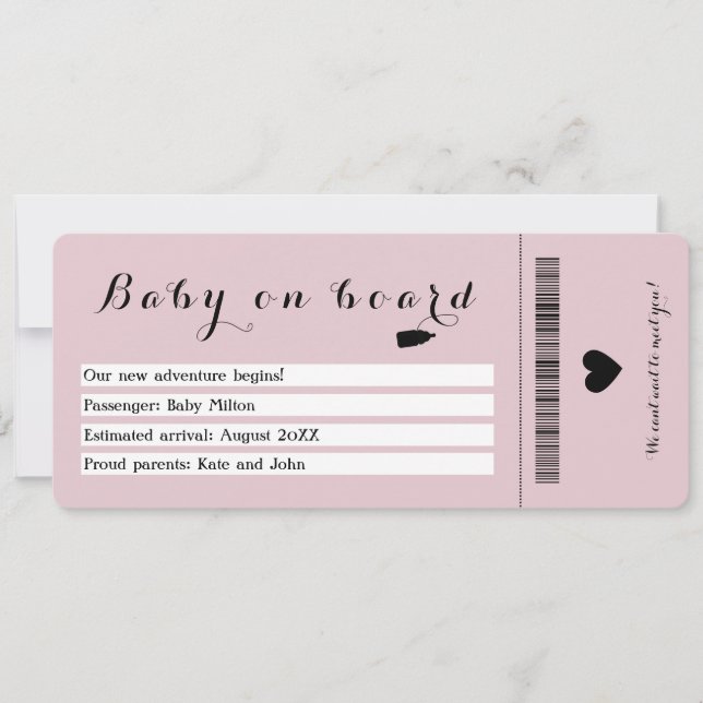 Boarding Pass Baby On Board Travel Pregnancy Announcement (Front)