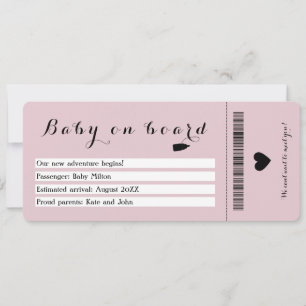 Boarding Pass Baby On Board Travel Pregnancy Announcement