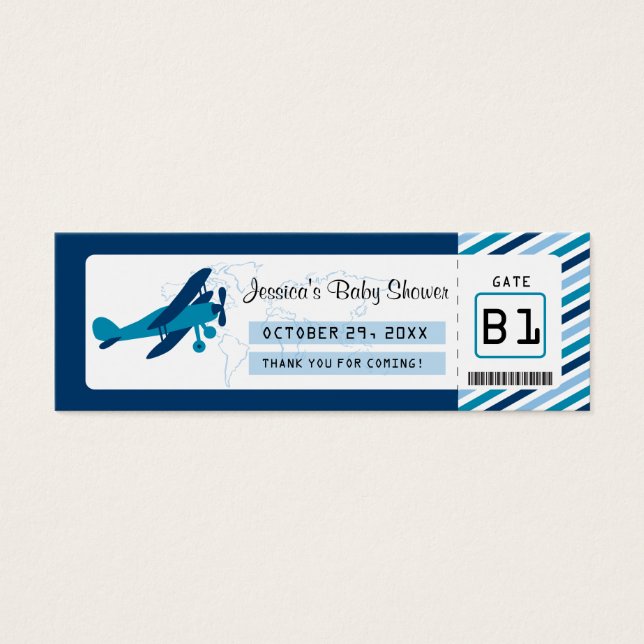 Boarding Pass Baby Shower Favor Tag (Front)