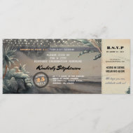 Boarding Pass Beach Lights Birthday Party Ticket Invitation