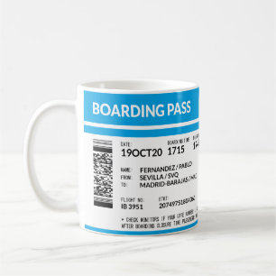 Boarding Pass (blue) Coffee Mug