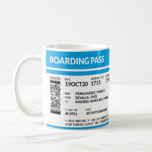 Boarding Pass (blue) Coffee Mug