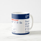 Boarding Pass - Blue & Red Coffee Mug (Front Right)