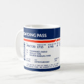 Boarding Pass - Blue & Red Coffee Mug (Front Left)
