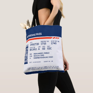 Boarding Pass - Blue & Red Tote Bag