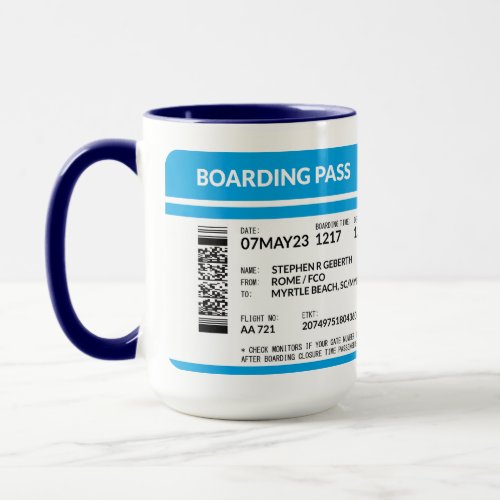 Boarding Pass blue SRG Mug