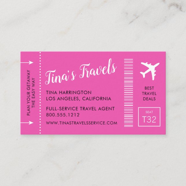 Boarding Pass business cards (Front)