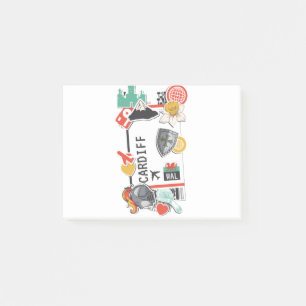 BOARDING PASS CARDIFF WALES POST-IT NOTES