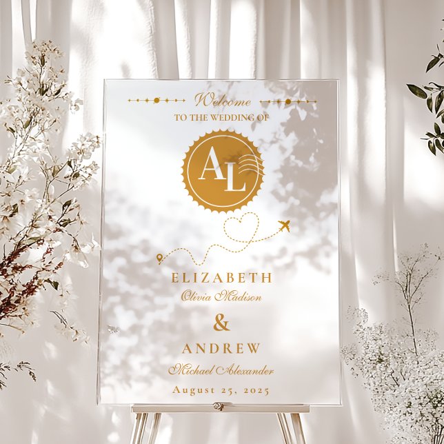 Boarding Pass Cosmic Wedding Destination Foam Board (Creator Uploaded)