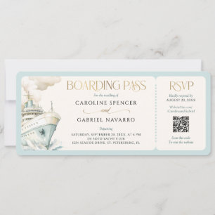 Boarding Pass Cruise Wedding Invitation
