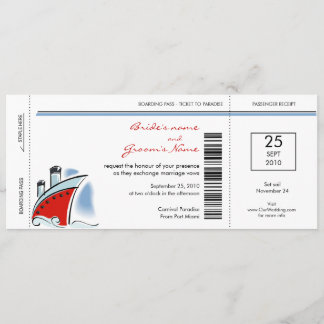 Boarding Pass Cruise Wedding Invitations