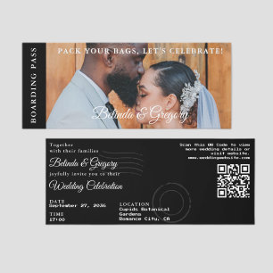 Boarding Pass Custom Photo Wedding Invitation Raffle Tickets
