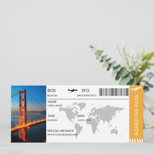 Boarding Pass Customizable Plane Tickets Airplane Invitation