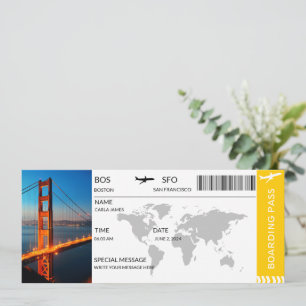 Boarding Pass Customizable Plane Tickets Airplane  Invitation