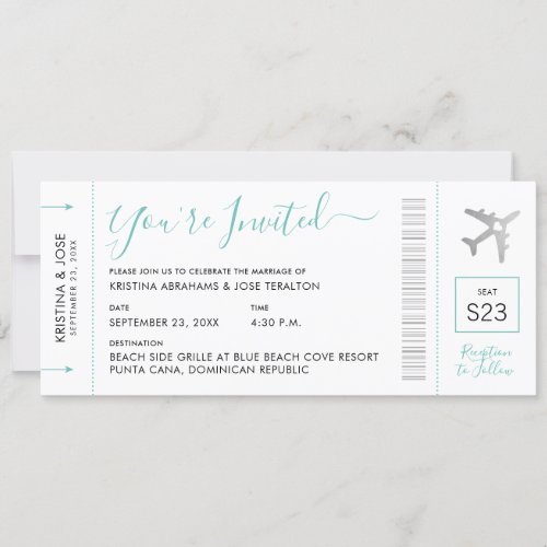 Boarding Pass Destination Wedding Invitation