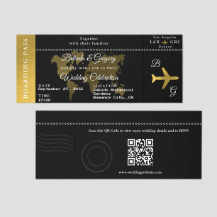 Boarding Pass Destination Wedding Invitation  Raffle Tickets