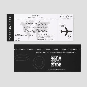 Boarding Pass Destination Wedding Invitation Raffle Tickets