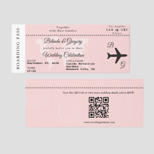 Boarding Pass Destination Wedding Invitation  Raffle Tickets
