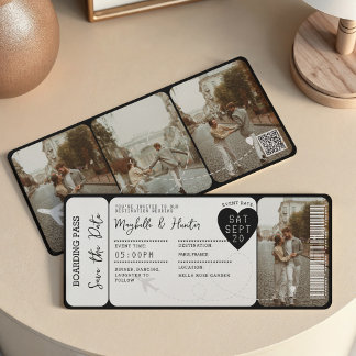 Boarding Pass Destination Wedding Plane Ticket Invitation