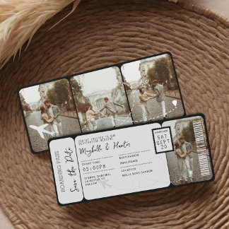 Boarding Pass Destination Wedding Plane Ticket Invitation