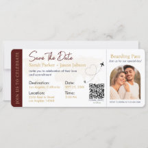 Boarding Pass Destination Wedding QR code