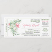 Boarding Pass | Floral Beach Bridal Shower Ticket Invitation (Front)