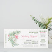 Boarding Pass | Floral Beach Bridal Shower Ticket Invitation (Standing Front)