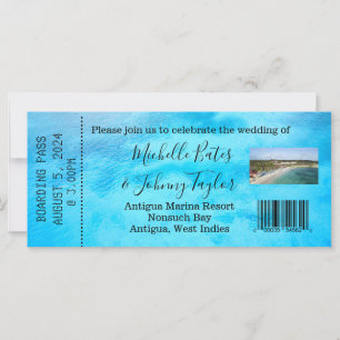Boarding Pass for a wedding in Antigua