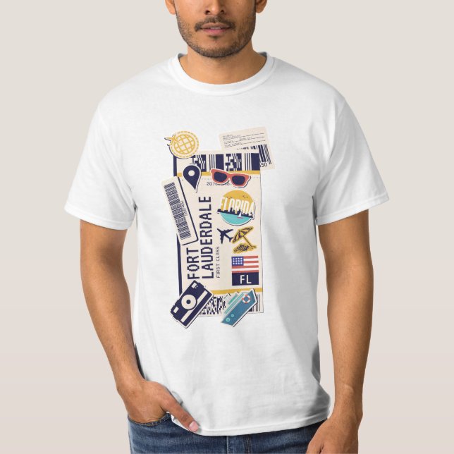 BOARDING PASS FORT LAUDERDALE FLORIDA USA T-Shirt (Front)