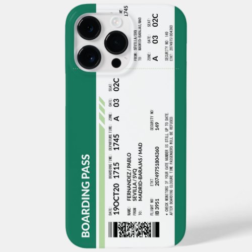 Boarding Pass _ Green Case_Mate iPhone 14 Pro Max Case