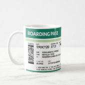 Boarding Pass - Green Coffee Mug (Left)