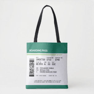 Boarding Pass - Green Tote Bag