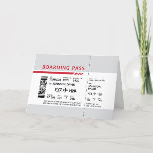 Boarding Pass - Grey Letterpress Thank You Card