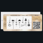 Boarding Pass Illustrated Wedding Timeline RSVP Invitation<br><div class="desc">Boarding Pass Illustrated Wedding Timeline RSVP Invitation</div>