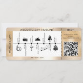 Boarding Pass Illustrated Wedding Timeline RSVP Invitation | Zazzle
