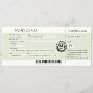 Boarding Pass Invitation